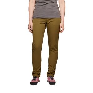 Black Diamond Notion SL pant, dark curry color. Rock climbing/outdoor pant